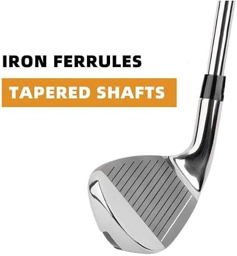LM sports Solid Black Flat Golf Ferrules for Tapered 0.335, 0.355 and 0.370 Iron Shaft, 20pcs/Pack