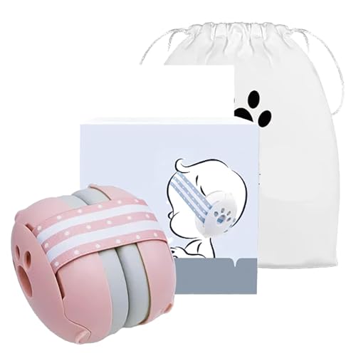 Image of Baby Ear Protector for Flight, Pink Soft Headband Ear Muffs for Kids 0-36 Months, Noise Reducing Baby Ear Buds, Travel Essentials for Infants