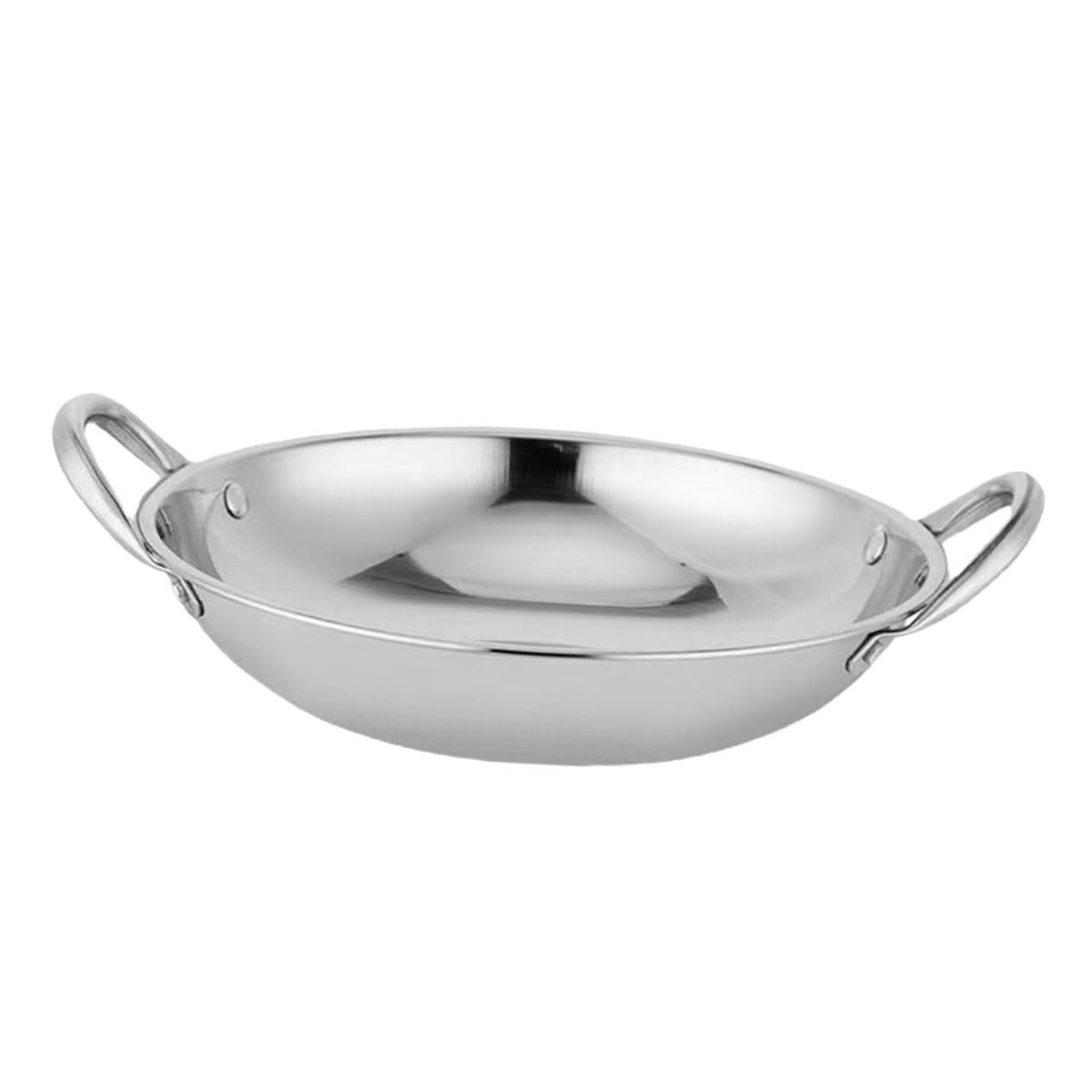 DECHOUS Round Bottom Pot for Cooking Hotpot Pot Divider Steel Wok Stainless Steel Pan Large Capacity