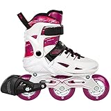 Powerslide Universe Pink ADJ. Pink Inline Skates for Kids, 29-32 = 80mm / 33-36 = 84mm / 37-40 = 90mm/85A Wheels, ABEC 7 Carbon pro Steel Bearings, Art. nr.: 940689 29-32