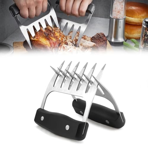 Pulled Pork Krallen, Grillzubehör Männer Geschenk, Meat Claws zum zupfen & fixieren von Fleisch, Grill Zubehör Rostfreier Stahl, für Grillliebhaber