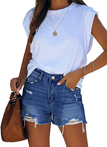 Image of CHICZONE Womens Mid-High Waisted Stretchy Denim Jean Shorts