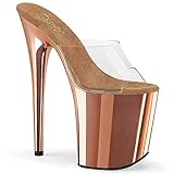  Pleaser Damen FLAMINGO-801 Plateau High Heels Pantolette Rose Gold 39 EU