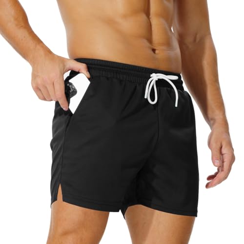 AIMPACT Mens Mesh Athletic Shorts Gym Athletic Workout Shorts for Men 5 Inch Running Shorts with Pocket