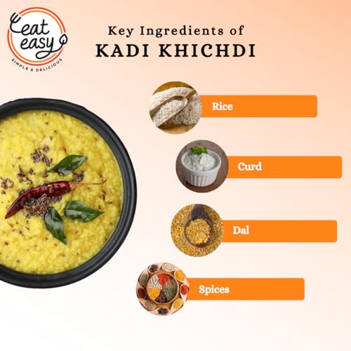 Image of Eat Easy Ready To Eat Khichdi Kadhi (Pack of 2), 95gm of 1 Pack, Instant Food, Indian Meal, Travel Food, No Preservatives, No Added Artificial Colours & Flavours, Just Add Water and Cook