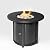 32'' Round Gas Fire Pit, 50,000 BTU Steel Outdoor Fire Tables, Fire Table with Lid, Add Warmth & Ambience to Gatherings and Parties On Patio Deck Garden Backyard, Black.