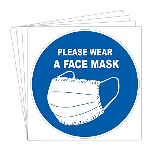 Best Faces For Content Warning - Top 5 Picks & Review 2 dealzEpic - Please Wear a Face Mask Sign Sticker - Self Adhesive Peel and Stick Waterproof Warning Vinyl Decal - 3.94 inches in Diameter