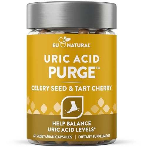 Eu Natural Purge Uric Acid Flush - Eat & Drink What You Want - Uric Acid Support for Joints & Mobility with Celery Seed, Tart Cherry & Chanca Piedra - 60 Vegetarian Capsules