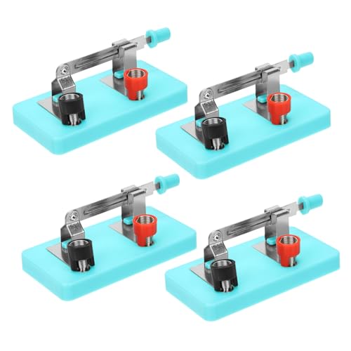 MUELODSIC 4個 小型単極単投スイッチ 物理実験用電気路教具 単一接点切断機能搭載 学生向け基礎電気原理学習補助器具