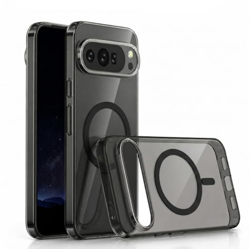Image of Elzzi Anti Scratch Semi Translucent Cover for Google Pixel 9 Pro Case, Premium PC + TPU Magnetic Phone Cases Drop Proof, Compatible with Magsafe Slim Never Yellowing Shockproof