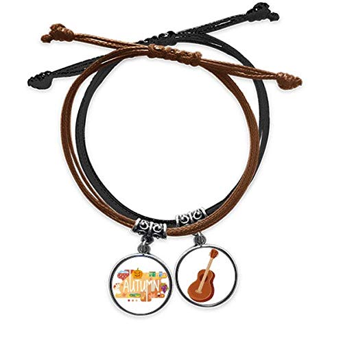Guitarra pulsera de cuero para lucir en conciertos y paseos de tarde de otoño
