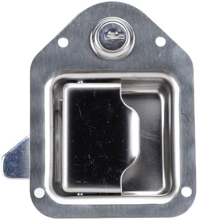 Truck Toolbox Paddle Lock Latch with 2 Keys and Rivets, Stainless Steel Camper Storage Box Latch Trailer Compartment Lock for UTV ATV RV Toolbox Dog Box