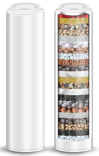 Shower Filter for Handheld Shower Head, 2 Pack 18 Stage Replacement Filters for Hard Water Remove Chlorine and Harmful Substances