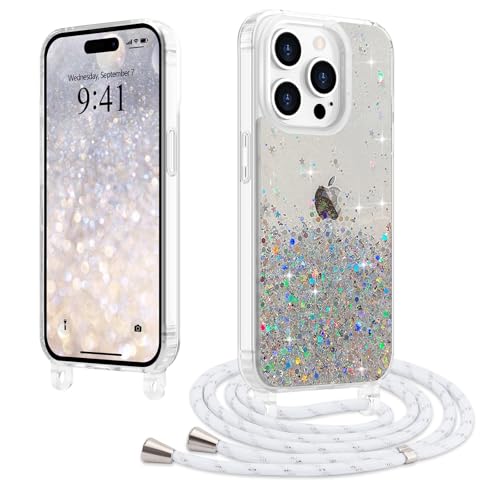 LCHULLE iPhone 15 Pro Max Glitzer Handykette Transparent
