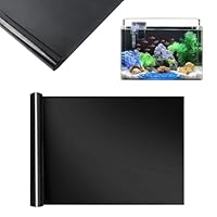 CHENGCKJ Statisch Haftender Aquariumhintergrund 40x400cm Aquarium Folie Rückwand Schwarzer Aquarium Rückwandfolie mit Kleber Selbstklebend Hintergrund für Aquarien Terrarium