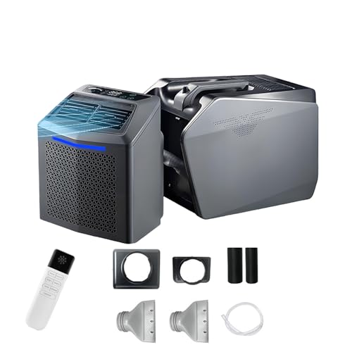 Climatiseur de camping POG-2 de type split, 48 V CC/450 W, nouveau climatiseur mobile, 6 000 BTU, refroidissement, ventilation, déshumidification et sommeil, 4 modes en 1, jusqu'à 10 m²/107 pi²
