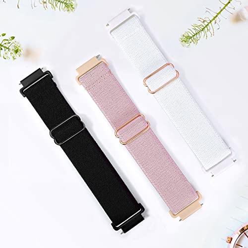 Bolesi 3 Pack 18Mm Stretchy Nylon Watch Bands For Garmin Venu 2S / Vivoactive 4S/ Vivoactive 3S,Soft Sport Band Quick Release Wristband Loop Elastic Strap For Men Women #TOP1