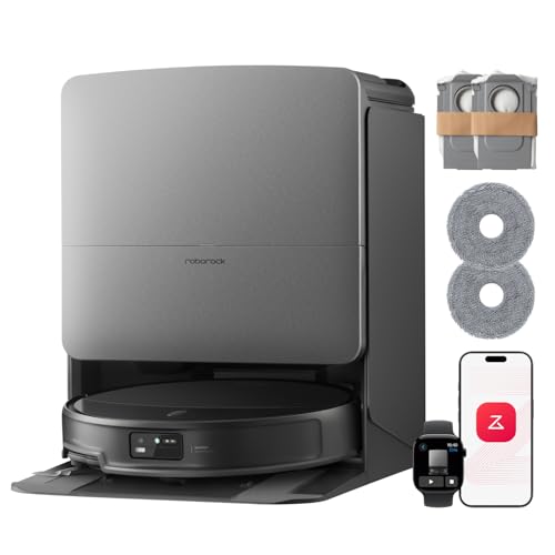 roborock Saros 20 Set Robot Aspirapolvere 36.000Pa, Supera Ostacoli da 8,8cm, Anti-Groviglio, Evita Oltre 300 Oggetti, Lavaggio Mocio con Acqua a 100°C, Nuovissima RockDock, Videochiamata, Hello Rocky