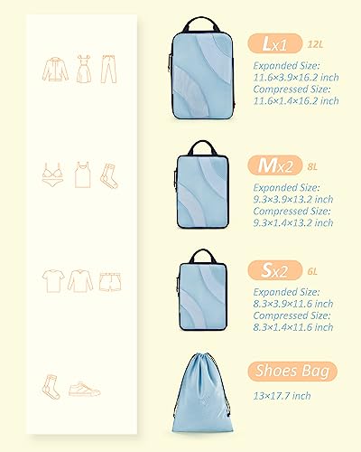 Image of BAGSMART Compression Packing Cubes for Travel