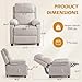 Korser Recliner Chair, Living Room Chairs for Adults, Padded Deep Seat Reading Chair with Side Pockets, Small Recliners for Small Spaces, Lounge Chair for Living Room, Bedroom, and RV (Linen)