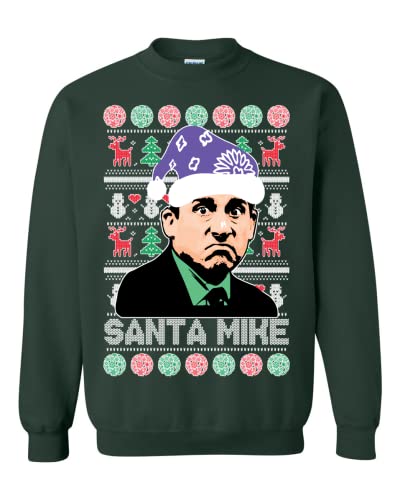ALLNTRENDS Santa Mike Funny Office Christmas Sweater Ugly Christmas Crewneck Sweatshirt