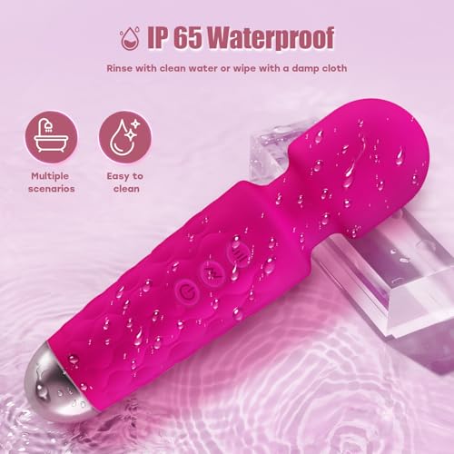 Image of Portable Handheld Back Massager to Relief Muscle Fatigue & Relax, Rose Pink | AImassa wand Portable Massage Tool to Relieve Neck and Shoulder Muscle Fatigue and Promote Relaxation