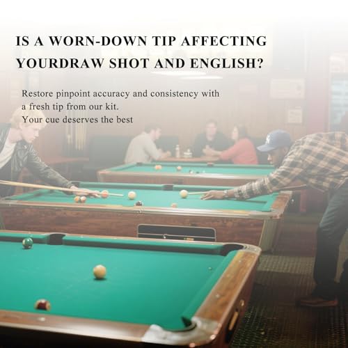 YYMT 53 Stück Billard Queue-Spitzen Set, 9-12mm Billard Leder Queue Tipps Ersatzspitzen mit Messing-Ferrules + 240er Schleifpapier, Billard Queue Zubehör Set für Billardstöcke Snooker Pool Queues