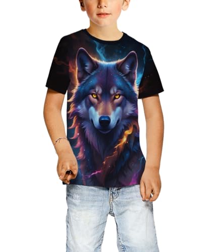 Image of Ainuno Graphic Tees for Boys Girls Kids 7-14Y, Summer Short Sleeve T Shirt Cool 3D Print