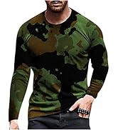 Erkek G&ouml;mlekler Uzun Kollu G&uuml;ndelik Şık Kamuflaj Desenli Egzersiz &Ccedil;ıplaklı Sweatshirtler Bol Kesim Ca...