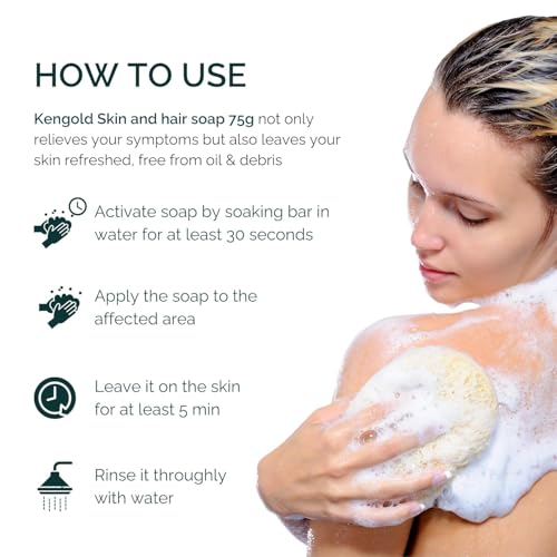 Image of Kengold P soriasis Skin & Hair Soap+Cream+Oil | Helps in Skins conditions with Natural Ingredients (P soriasis Soap+Skin & Oil Combo)