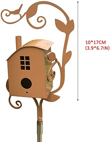 Sen-Qiaolu New Metal Bird House Birdhouse Garden Stakes Distressed Metal Birdhouse Stand For Outdoor Garden (Color : 5Pcs/Set) #TOP4