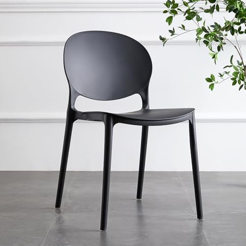 Stackable Plastic Kitchen Chairs - Modern Dining Chairs for Indoor/Outdoor Use, Patio, Bistro, Cafe - Assembly Free, 330lbs Load Capacity, Stylish & Durable