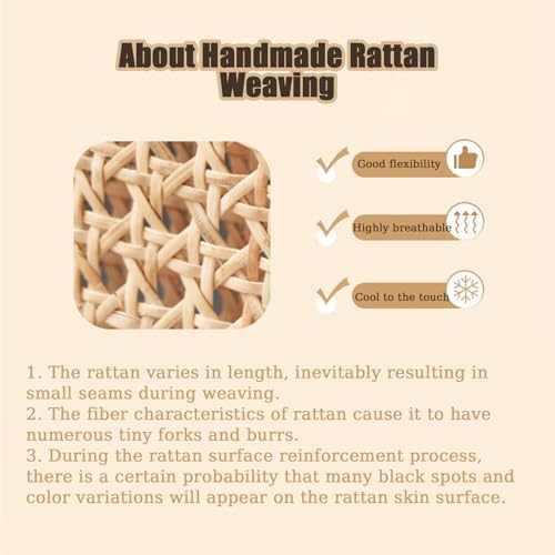 Hand-Woven Rattan Room Divider Panels, 70.8'' High Freestanding Privacy Screen, Temporary Separator for Bedroom, Elegant Space Creator, Stylish Home Decor