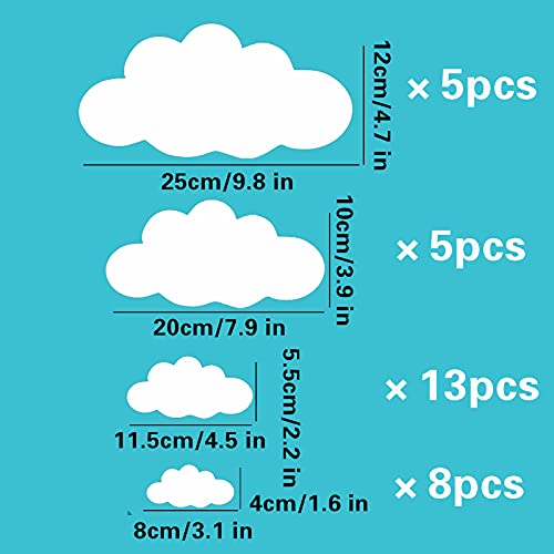Vinilos decorativos de nubes blancas 31 piezas para pared miniatura 2