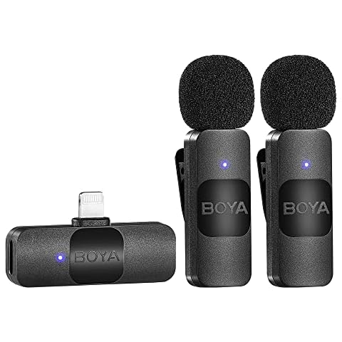 BOYA Micrófono de Solapa Inalámbrico para iPhone y iPad Cover