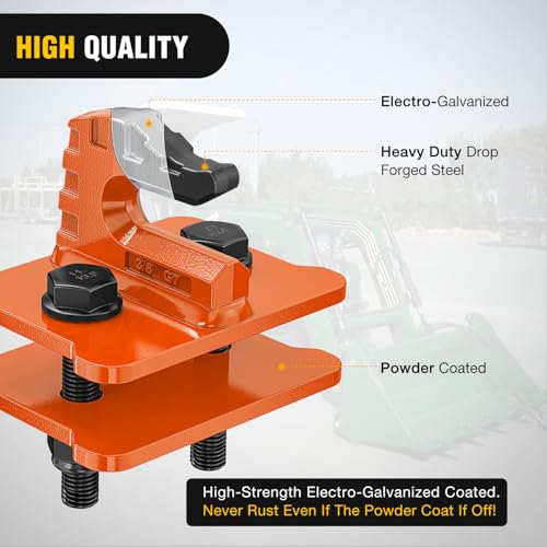 Image of Nilight 2PCS Tractor Bucket Grab Hook 3 /8'' Heavy Duty Drop Forged Steel Bolt On Zinc-Coated Cast Tow Max 15000 LBS Orange