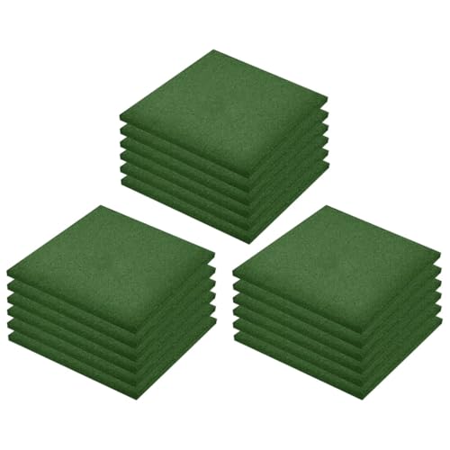 vidaXL 18x Fallschutzfliese Fallschutzmatte Spielplatz Sicherheit Gummiplatte Spielplatzmatte Sicherheitsmatte Gummi 50x50x3cm Grün