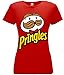 Sabor srl T-Shirt Pringles Originale Donna Lady Rossa Patatine patatina Attillata Sexy Maglia Maglietta (Lady M)