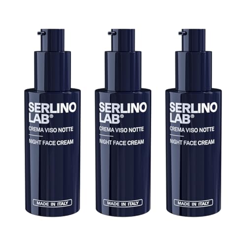 SERLINOLAB Crema Viso, idratante con Retinolo, Acido Ialuronico, Effetto Rinfrescante, Riduce Rughe e Macchie, Rende la Pelle Elastica e Luminosa, confezione da 3