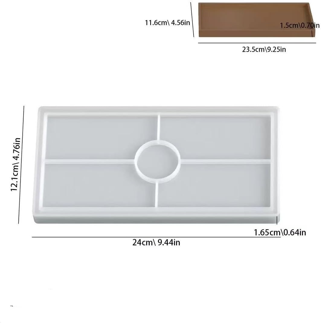 3PCS Resin Tray Molds,Rectangle Resin Casting Epoxy Molds for Jewelry Trinket Dish Art Craft Home Decor