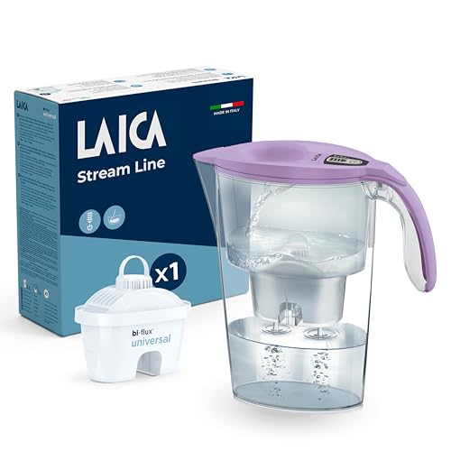 LAICA Stream Line Caraffa Filtrante Acqua - 2,3L, Timer Digitale, Lilla