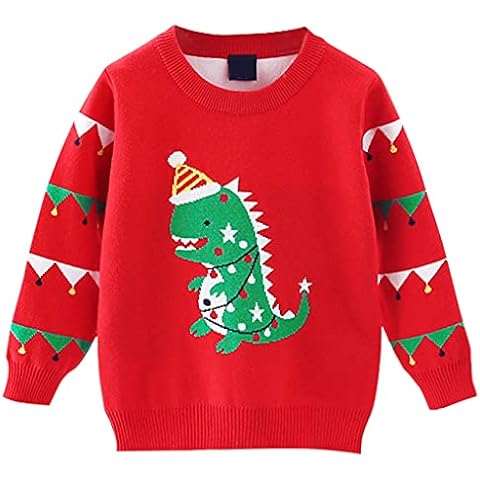 Vimukun Boys Christmas Sweater Baby Sweatshirt Long Sleeve Knitted Pullover Dinosaur Blouse Tops 5-6 Years Cover