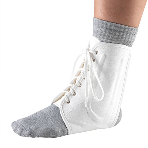 OTC Ankle Brace, Canvas Lace-Up, Semi-Rigid Spiral Stays