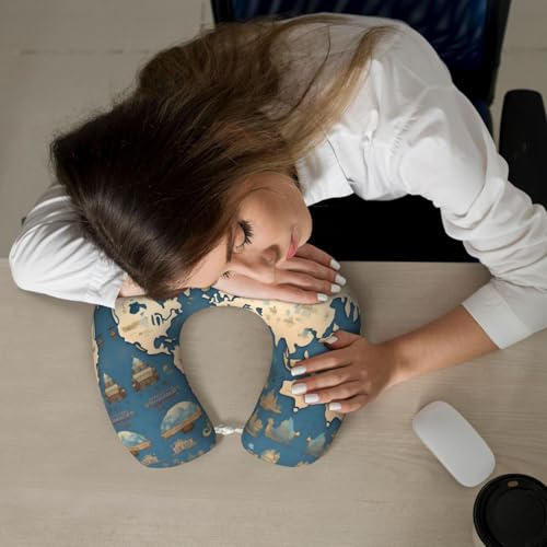 Almohada de viaje de espuma viscoelástica negra miniatura 7