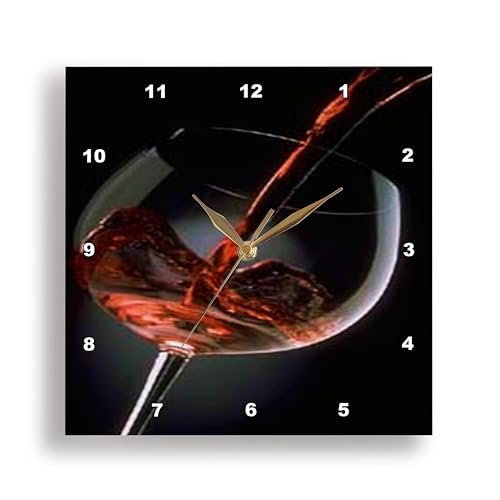 3dRose DPP_33209_3 Pour a Glass of Red Wine-Wall Clock, 15 by 15-Inch
