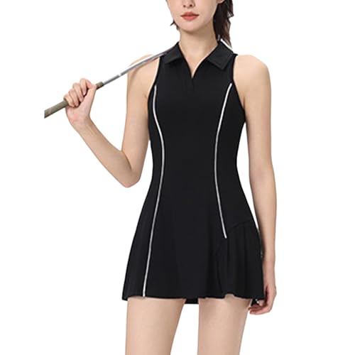 Robe légère femme été ranrann modèle court sans manches jeu golf tennis