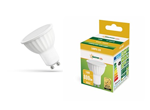 Spectrum 10u00a0W GU10u00a0700lm blanco natural 4000u00a0K no regulable LED Spotlight Bombilla con 120u00a0grados Ángulo de haz