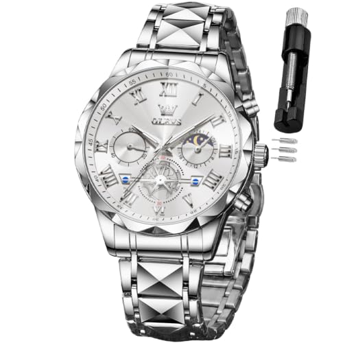 Image of OLEVS Watch for Men Chronograph Business Dress Large Face Mens Wristwatches