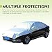 Teybouk Half Car Cover, Sun Protection Heat Insulation for All Seasons, Waterproof Foldable Outdoor Auto Hood Cover, Car Snow Cover, Suitable for Most Sedans (Silver)