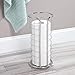 mDesign Metal Free Standing Toilet Paper Organizer Stand - 3 Rolls of Jumbo Toilet Tissue Storage - Bathroom Decor Accessory for Under Sink, Vanity, and Inside Cabinet Shelf - Omni Collection, Chrome